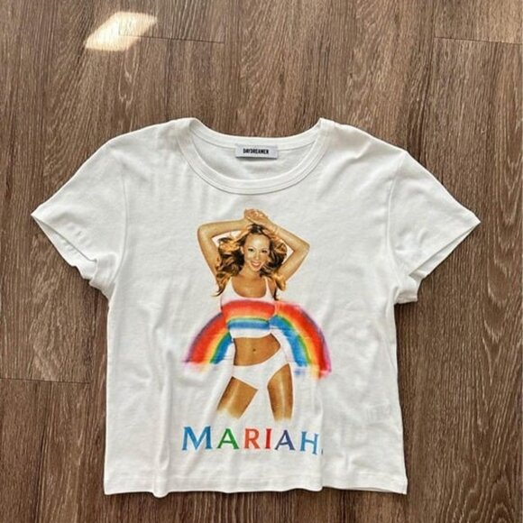 Daydreamer Free People‎ Women’s Mariah Carey Retro Cropped Tee Size M - Picture 3 of 9